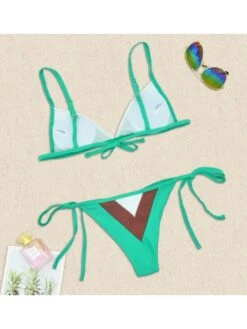 Backless Contrast Color Bikini Set -BreezeWear Store P 20220622152253216 501