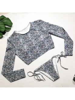 Long Sleeve Printing Bandage Women's Bikini Swimsuit 8 Long Sleeve Printing Bandage Women's Bikini Swimsuit -BreezeWear Store P 20220622155350147 556