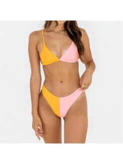 Summer Sexy V Neck Contrast Color Women's Bikini