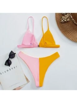 Summer Sexy V Neck Contrast Color Women's Bikini -BreezeWear Store P 20220622161049585 880