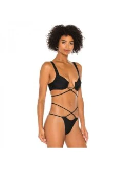 Sexy Tie Wrap Black Matching Bathing Bikini Sets -BreezeWear Store P 20220622182751014 468