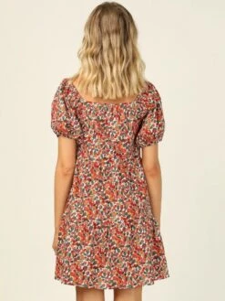 Summer Square Neck Puff Sleeve Floral Women's Dress -BreezeWear Store P 20220623154848450 442