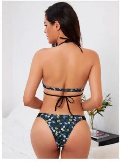 Sexy Beach Printing Cutout Bikini Swimsuit Set -BreezeWear Store P 20220623221653262 855