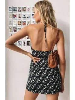 Summer Sexy Halter Backless Split Hem Floral Dress -BreezeWear Store P 20220624154053942 882