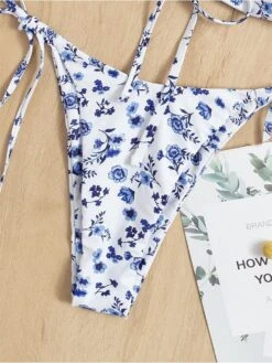 Sexy Floral Strapless Crop Tank Two Piece Swimsuit Set -BreezeWear Store P 20220627100803493 785