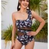 Sexy One-Shoulder Printing One-Piece Swimwear -BreezeWear Store P 20220627230358668 360
