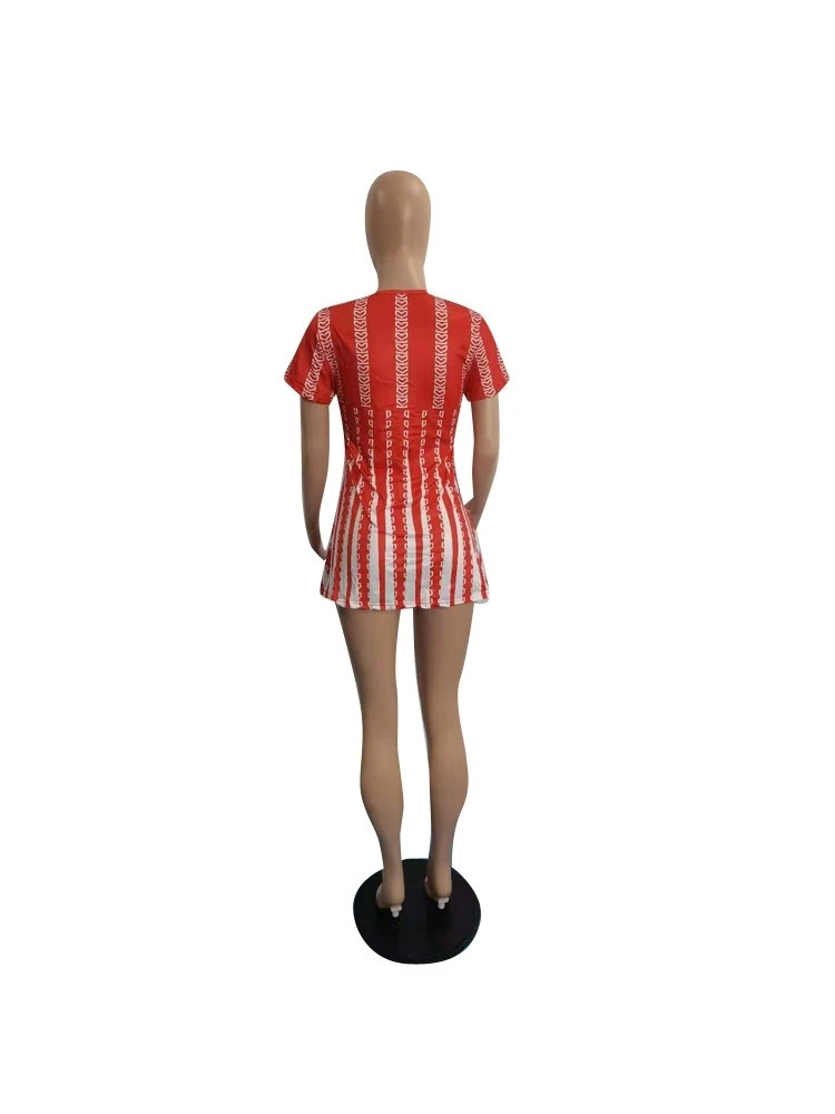 Causal Summer Printed Short Sleeve Short Dress 7 Causal Summer Printed Short Sleeve Short Dress - Image 5