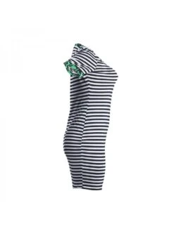 Striped Leopard Print Short Sleeve Dress -BreezeWear Store P 20220630104412088 635