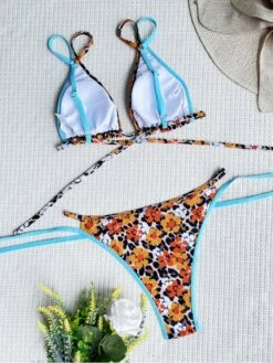 Women's Sexy Floral Lace Up 2 Piece Bikini Sets -BreezeWear Store P 20220704141831642 817
