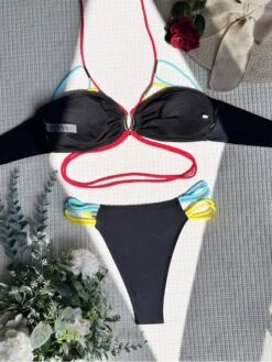 Sexy Halter Colorblock Backless 2 Piece Bikini Sets -BreezeWear Store P 20220707202009928 355