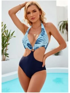 Hollowed Out Backless Sexy One-Piece Swimsuit