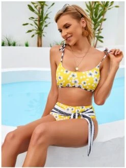 Sexy Printing Backless Lace Up 2 Piece Bikini Sets -BreezeWear Store P 20220711192306510 760