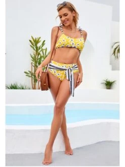 Sexy Printing Backless Lace Up 2 Piece Bikini Sets -BreezeWear Store P 20220711192308961 404
