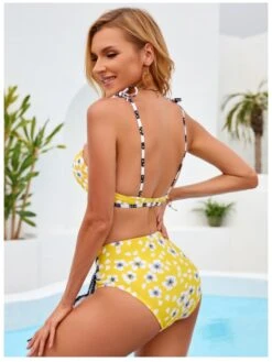 Sexy Printing Backless Lace Up 2 Piece Bikini Sets -BreezeWear Store P 20220711192311191 553