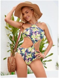 Sexy Printing Hollowed Out Backless One-piece Swimwear -BreezeWear Store P 20220711192506933 459