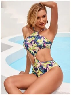 Sexy Printing Hollowed Out Backless One-piece Swimwear -BreezeWear Store P 20220711192509296 677