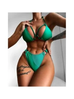 Sexy Pure Color Hollowed Out Sleeveless Women's Swimsuit