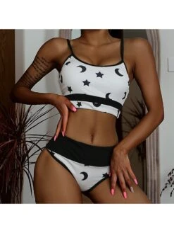 Star Moon Print 2 Piece Swimsuit Set -BreezeWear Store P 20220715172144350 267