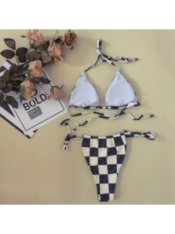 Sexy Beach Grid Bikini Sets For Women -BreezeWear Store P 20220719204608391 401