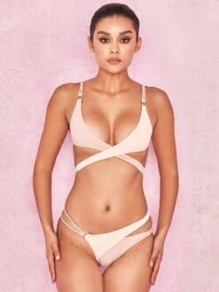 Sexy Solid Color Crisscross Bikini Sets