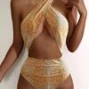 Sexy Halter Snake Print Backless Swimwear -BreezeWear Store P 20220720172758024 422