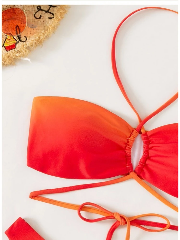 2022 Gradient Three-Piece Bikini Swimsuit Set 9 2022 Gradient Three-Piece Bikini Swimsuit Set - Image 7