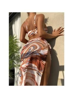 Tie Wrap Printed 3 Piece Slit Skirt Bikini Sets -BreezeWear Store P 20220808133045398 842