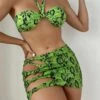 Sexy Snake Print Halter Hollowed Out Bikini Three-Piece Set -BreezeWear Store P 20220810131442272 111