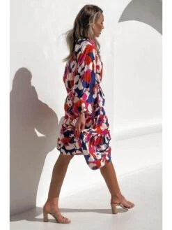 Fashion Loose V Neck Printing Long Sleeve Dress -BreezeWear Store P 20220812115355375 256