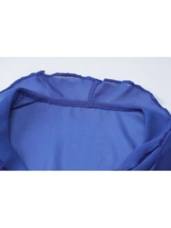 Blue Split Hem Lace Up Reverse Seam Long Dress -BreezeWear Store P 20220816125301643 714