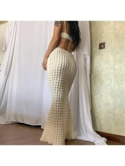 Sexy Solid Color Hollowed-out Spaghetti Straps Dress -BreezeWear Store P 20220819140252644 721