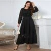 Temperament Round Neck Lace Women's Long Sleeve Dress -BreezeWear Store P 20220920173033315 688