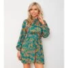 Puff Sleeve Printed Short Dresses For Women