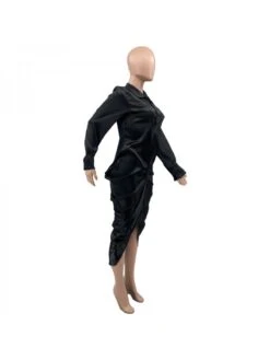 Casual Ruched Long Sleeve Shirt Maxi Dress -BreezeWear Store P 20221027184114022 328