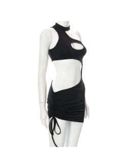 Sexy Cut Out Ruched Sleeveless Bodycon Mini Dress -BreezeWear Store P 20230209104728935 737