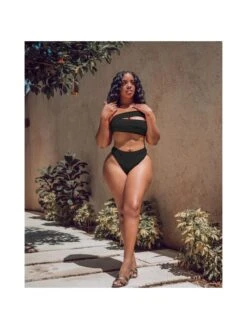 One Shoulder Patchwork Tank Bikini Sets For Women