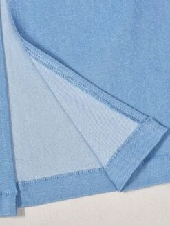 Square Neck Blue Zip Sleeveless Slit Maxi Dress -BreezeWear Store P 20230506123538975 907