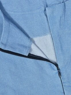 Square Neck Blue Zip Sleeveless Slit Maxi Dress -BreezeWear Store P 20230506123541381 673