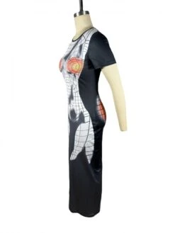 Sexy Nightclub Printing Short Sleeve Bodycon Maxi Dress -BreezeWear Store P 20230506133030943 637