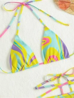 Tie Wrap Printed Sexy Women 3 Piece Bikini Sets -BreezeWear Store P 20230530182933289 404