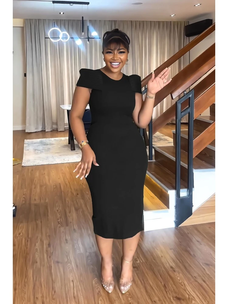 Women's Casual Commuting Slim Split Hip Solid Dress 4 Women's Casual Commuting Slim Split Hip Solid Dress - Image 2