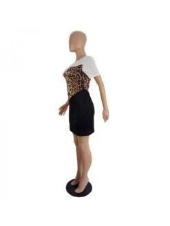 Casual Leopard Print Short Sleeve Dress 10 Casual Leopard Print Short Sleeve Dress -BreezeWear Store P 20230628131521016 114