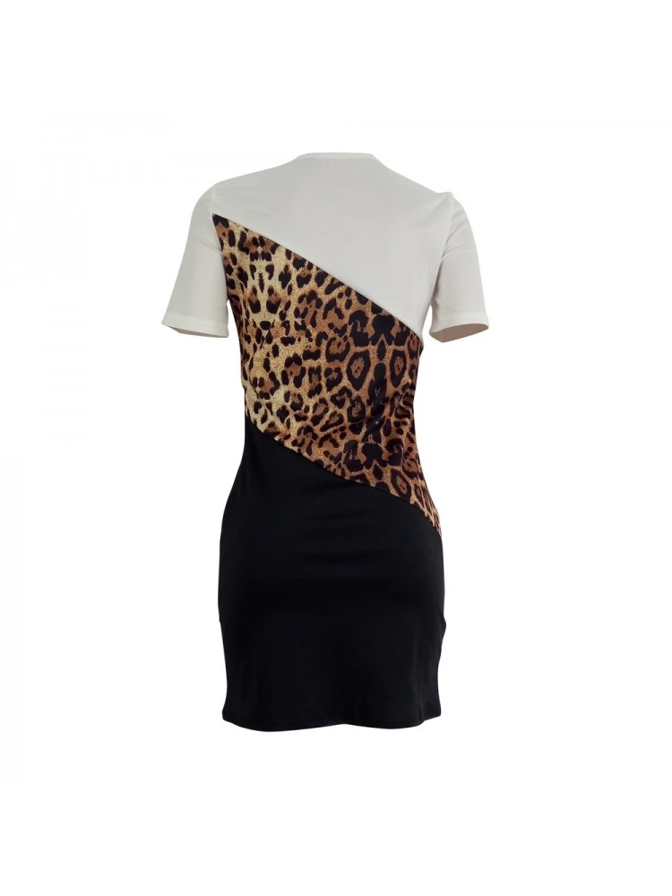 Casual Leopard Print Short Sleeve Dress 8 Casual Leopard Print Short Sleeve Dress - Image 6