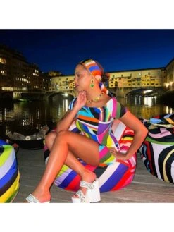 Contrast Color Short Sleeve Dress -BreezeWear Store P 20230717202835016 406