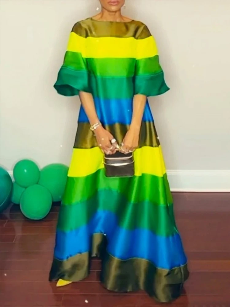 Women's Casual Striped Printing Dress 3 Women's Casual Striped Printing Dress