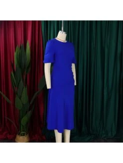 Women's Casual Ruched Patchwork Pure Color Dress -BreezeWear Store P 20230728120114585 660