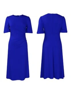 Women's Casual Ruched Patchwork Pure Color Dress -BreezeWear Store P 20230728120119270 334