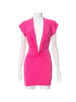 Rose Red Patchwork Short Sleeve Dress -BreezeWear Store P 20230803104800716 215