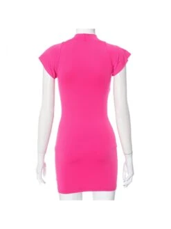 Rose Red Patchwork Short Sleeve Dress -BreezeWear Store P 20230803104803108 608