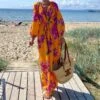 Fall Fashion Printing Long Sleeve Maxi Dress